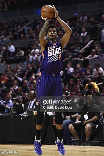 Marquese Chriss of the Phoenix Suns shoots the ball against the San Antonio Spurs as part of NBA Global Games at Arena Ciudad de Mexico on January...
