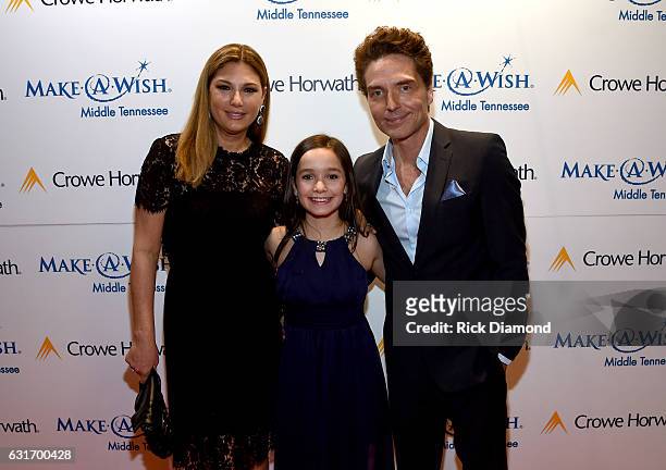 Personality Daisy Fuentes, Wish Kid Jessica, and singer Richard Marx attend Make-A-Wish Middle Tennessee's Fifth Annual Stars for Wishes on January...