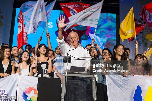 Former Chilean President Ricardo Lagos is proclaimed presidential candidate by the Party for Democracy for the 2017 presidential elections in Chile,...