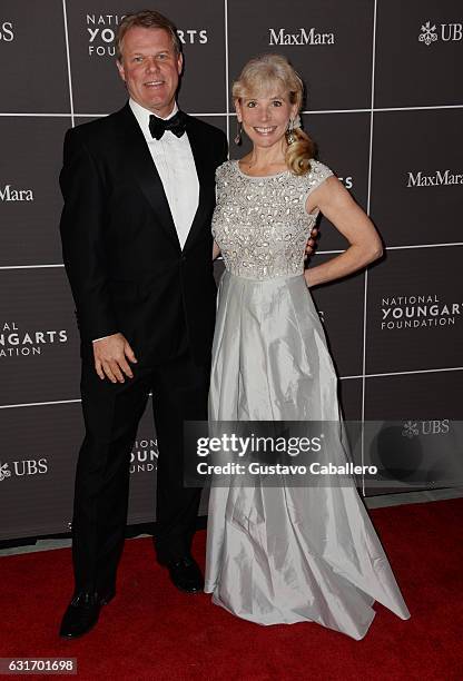 Brian Cullinan and Andrea Cullinan attend 2017 YoungArts Backyard Ball at YoungArts Campus on January 14, 2017 in Miami, Florida.