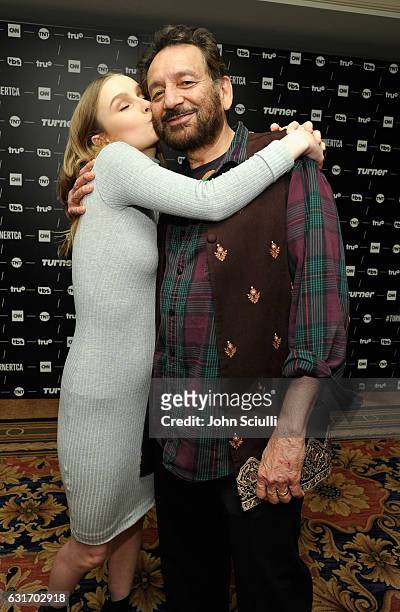 Actress Olivia DeJonge and Executive producer/director Shekhar Kapur of 'Will' pose in the green room during the TCA Turner Winter Press Tour 2017...