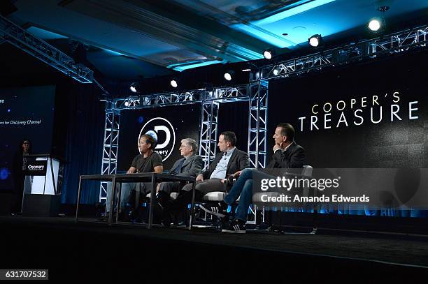 Denise Contis, Executive Vice President, Production & Development for Discovery Channel, Darrell Miklos, McDonnell Douglas Engineer Jerry Roberts,...