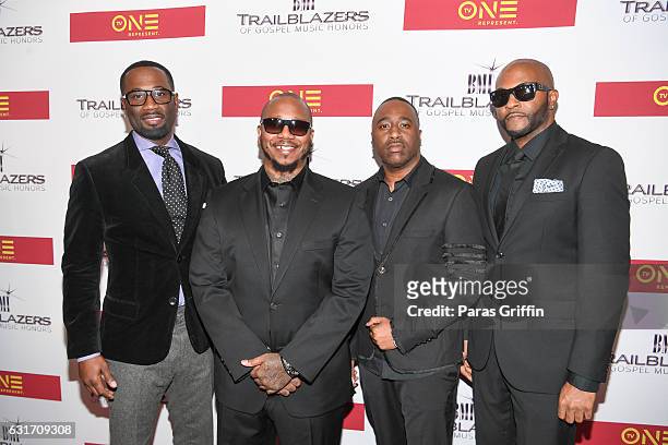 Parker, Daron Jones, Slim, and Michael Marcel Keith of 112 attend 2017 BMI Trailblazers of Gospel Music at Rialto Center for the Arts on January 14,...