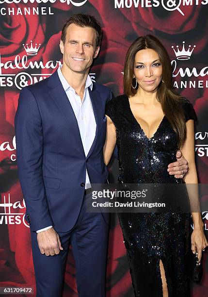 Actor Cameron Mathison and Vanessa Arevalo attend Hallmark Channel and Hallmark Movies and Mysteries Winter 2017 TCA Press Tour at The Tournament...