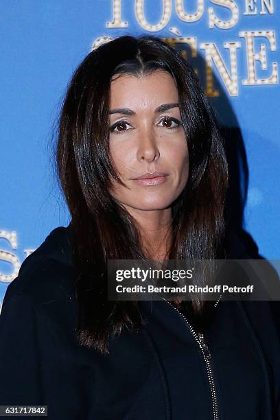 French voice of the movie, singer Jenifer Bartoli attends the "Tous en Scene" Paris Premiere at Le Grand Rex on January 14, 2017 in Paris, France.