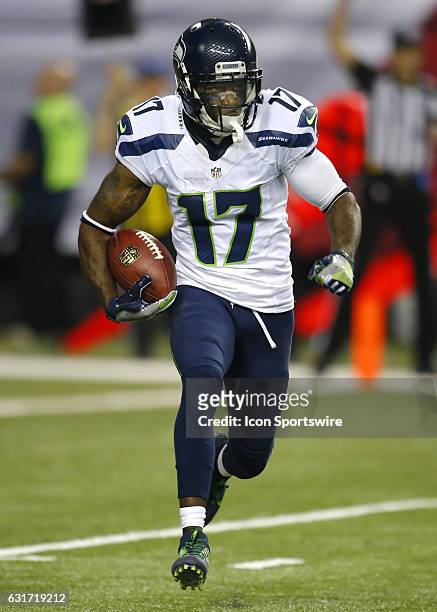 Seattle Seahawks wide receiver Devin Hester returns a kickoff in the second half of the NFC Divisional Playoff game between the Seattle Seahawks and...