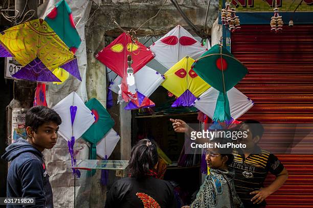 People take part at Shakrain festival in Dhaka on January 14, 2016.Shakrain is known as the kite festival in Bangladesh. Especially southern part of...