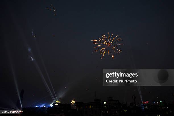 People take part at Shakrain festival in Dhaka on January 14, 2016.Shakrain is known as the kite festival in Bangladesh. Especially southern part of...