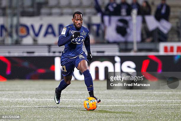 Lenny Nangis of Bastia during the Ligue 1 match between AS Nancy Lorraine and SC Bastia at Stade Marcel Picot on January 14, 2017 in Nancy, France.