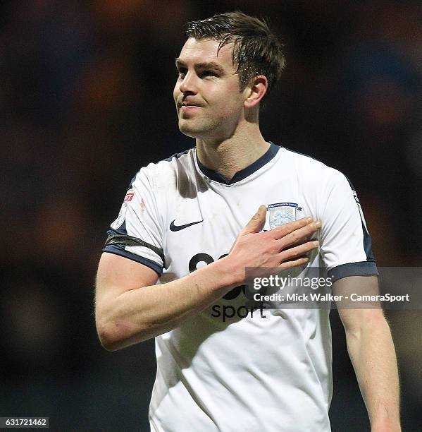 Preston North End's Paul Huntington during the Sky Bet Championship match between Preston North End and Brighton & Hove Albion at Deepdale on January...