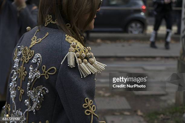 Italian fashion journalist Anna Dello Russo poses before the Dolce &amp; Gabbana show during Milan Men's Fashion Week Fall/Winter 2017/18 on January...