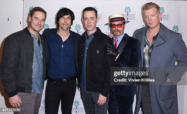 Producer Sean Stuart, musician Matt McJunkins, director Colin Hanks and recording artists Josh Homme and Jesse Hughes attend the World Premiere of...