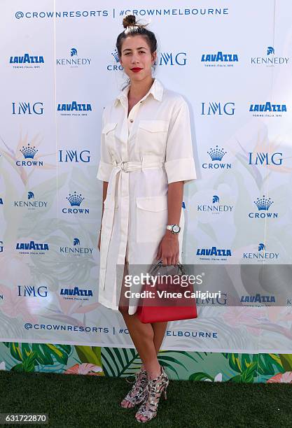 Garbine Muguruza of Spain arrives at the 2017 Australian Open party at Crown on January 15, 2017 in Melbourne, Australia.