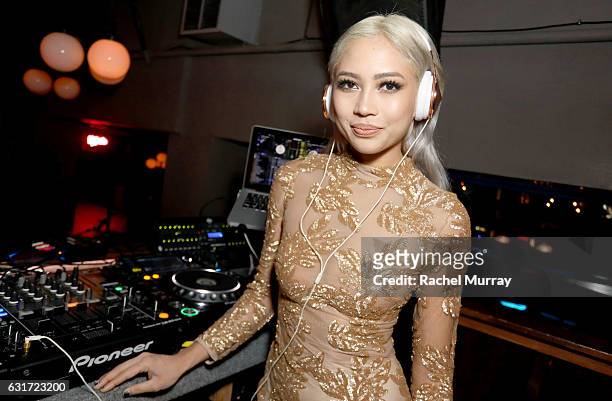 Amy Pham @iamamypham DJs the NYX Professional Makeup Presents "Neon Nights" - IMATS LA VIP Party at The Reserve on January 14, 2017 in Los Angeles,...