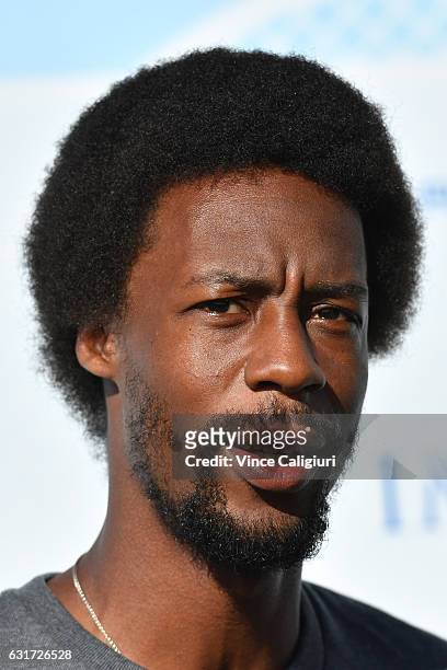 Gael Monfils of France arrives at the 2017 Australian Open party at Crown on January 15, 2017 in Melbourne, Australia.