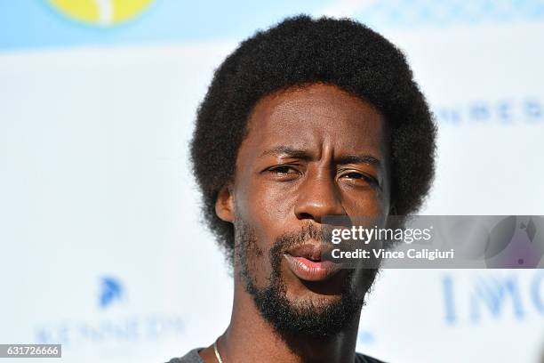 Gael Monfils of France arrives at the 2017 Australian Open party at Crown on January 15, 2017 in Melbourne, Australia.