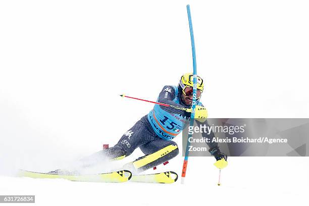 Patrick Thaler of Italy competes during the Audi FIS Alpine Ski World Cup Men's Slalom on January 15, 2017 in Wengen, Switzerland