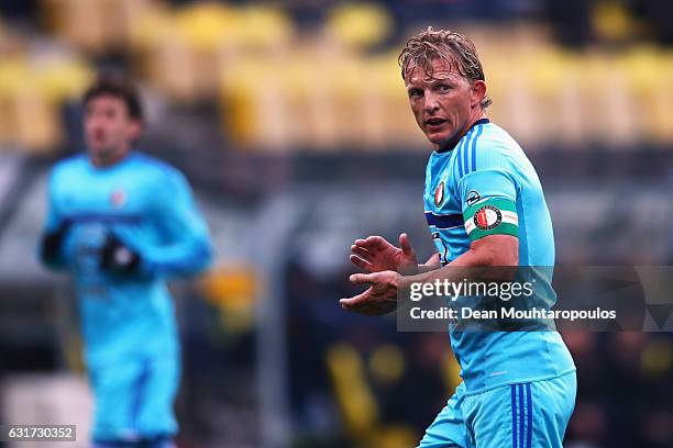 Captain, Dirk Kuyt of Feyenoord Rotterdam looks on during the Dutch Eredivisie match between Roda JC and Feyenoord Rotterdam held at Parkstad Limburg...