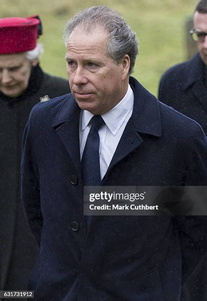 David, Earl of Snowdon attends Sunday Church Service at St Mary the Virgin on January 15, 2017 in Flitcham, England.