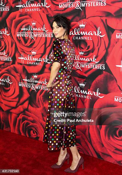 Actress Catherine Bell attends the Hallmark Channel and Hallmark Movies and Mysteries Winter 2017 TCA Press Tour at The Tournament House on January...
