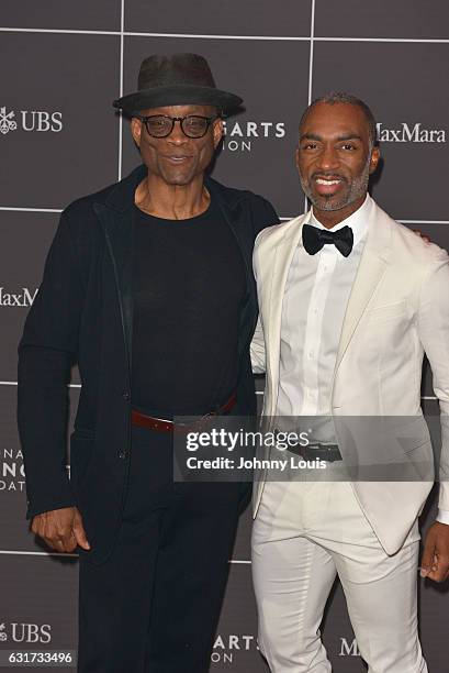 Bill T. Jones and Desmond Richardson attend 2017 YoungArts Backyard Ball at YoungArts Campus on January 14, 2017 in Miami, Florida.