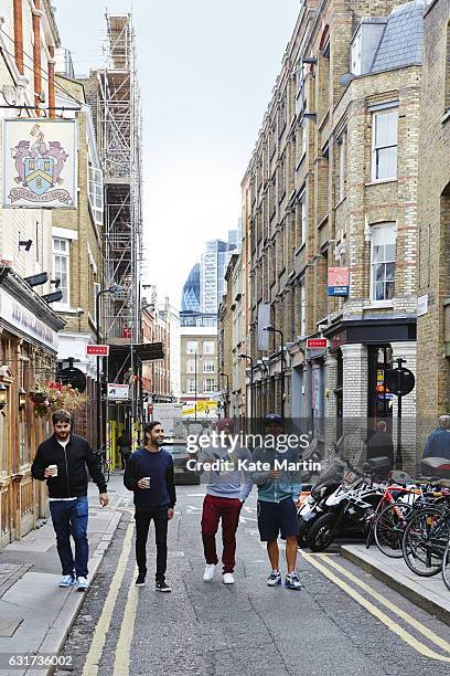 Drum and bass band Rudimental are photographed on December 9, 2014 in London, England.