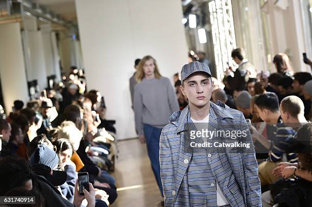 Models walk the runway finale at the Sunnei Autumn Winter 2017 fashion show during Milan Menswear Fashion Week on January 15, 2017 in Milan, Italy.