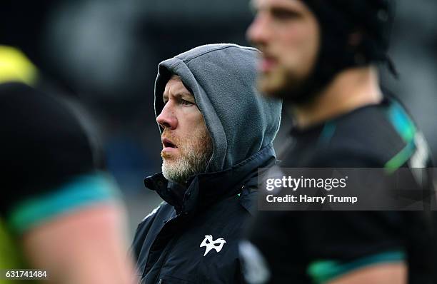 Steve Tandy, Head Coach of Ospreys during the European Rugby Challenge Cup match between Ospreys and Lyon at the Liberty Stadium on January 15, 2017...