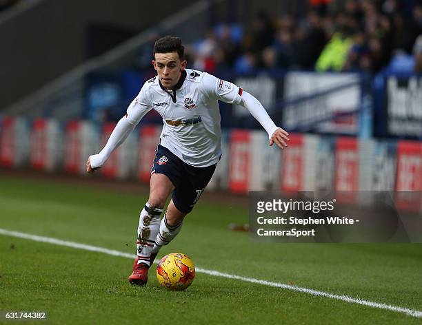 Bolton Wanderers' Zach Clough during the Sky Bet League One match between Bolton Wanderers and Swindon Town at Macron Stadium on January 14, 2017 in...