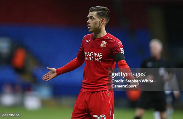 Swindon Town's Charlie Colkett during the Sky Bet League One match between Bolton Wanderers and Swindon Town at Macron Stadium on January 14, 2017 in...