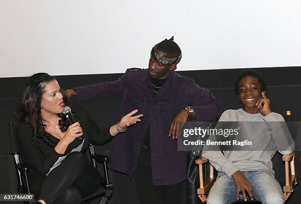 Torez, Elijah Kelley, and Caleb McLaughlin attend the New Edition Story BET AMC Screenings Tour, New York on January 14, 2017 in New York City.