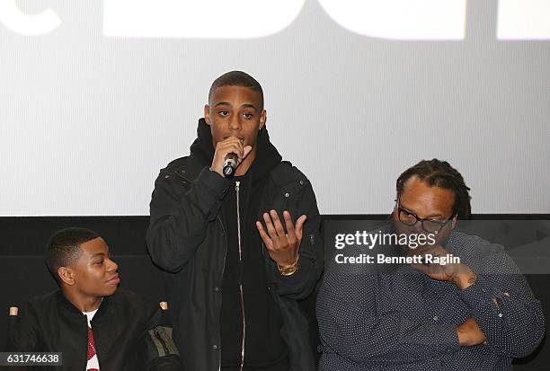 Dante Hoagland, Keith Powers, and Chris Robinson attend the New Edition Story BET AMC Screenings Tour, New York on January 14, 2017 in New York City.