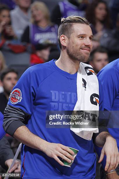 Beno Udrih of the Detroit Pistons looks on during the game against the Sacramento Kings on January 10, 2017 at Golden 1 Center in Sacramento,...