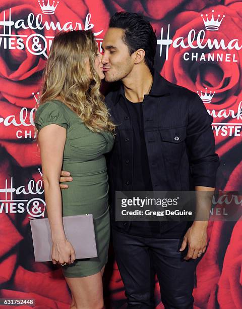 Actors Alexa VegaPena and Carlos PenaVega arrive at Hallmark Channel And Hallmark Movies And Mysteries Winter 2017 TCA Press Tour at The Tournament...