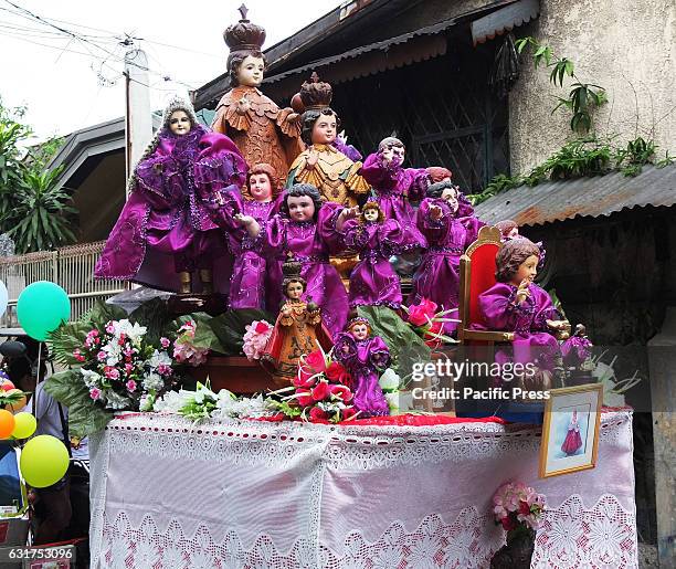 Purple colored costume Sto. Niño, serves as an added attraction during the parade. The Santo Niño symbolizes the whole mystery of the childhood of...