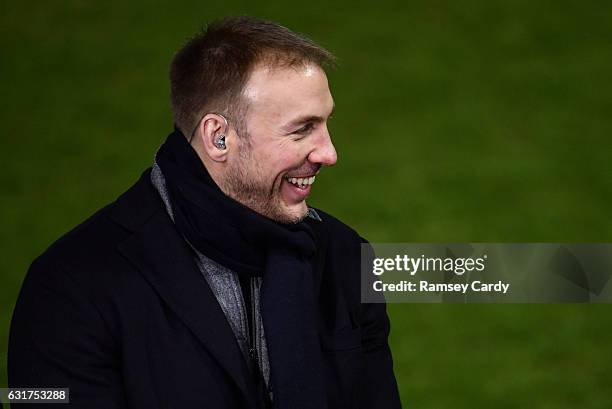 Exeter , United Kingdom - 15 January 2017; BT Sport pundit and former Ulster player Stephen Ferris during the European Rugby Champions Cup Pool 5...