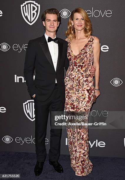 Actors Andrew Garfield and Laura Dern arrive at the 18th Annual Post-Golden Globes Party hosted by Warner Bros. Pictures and InStyle at The Beverly...
