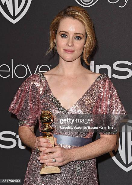 Actress Claire Foy arrives at the 18th Annual Post-Golden Globes Party hosted by Warner Bros. Pictures and InStyle at The Beverly Hilton Hotel on...