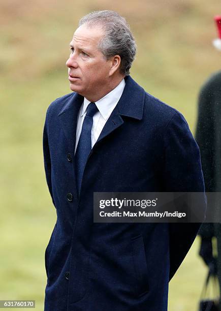 David, Earl of Snowdon attends the Sunday service at the church of St Mary the Virgin in Flitcham on January 15, 2017 near King's Lynn, England.