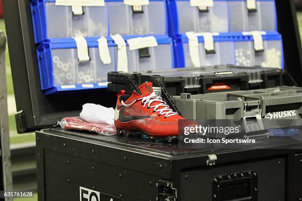 Atlanta Falcons equipment on the sidelines during the NFC Divisional Playoff game between the Seattle Seahawks and the Atlanta Falcons on January 14...