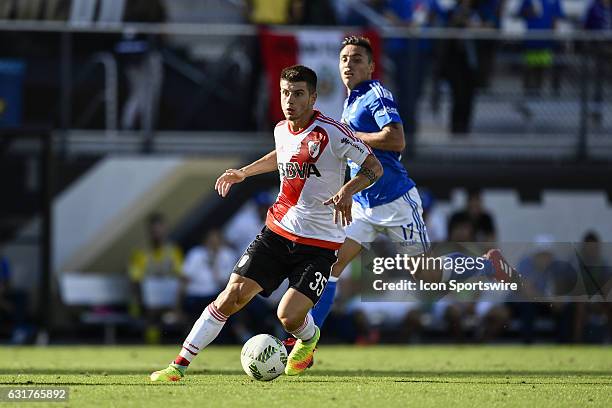 River Plate midfielder Tomas Andrade during the second half of a Florida Cup quarter-final match between River Plate and Millenarios FC on January 15...