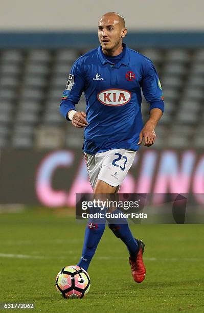 Belenenses's midfielder Hassan Yebda from Argelia in action during the Primeira Liga match between CF Os Belenenses and Rio Ave FC at Estadio do...