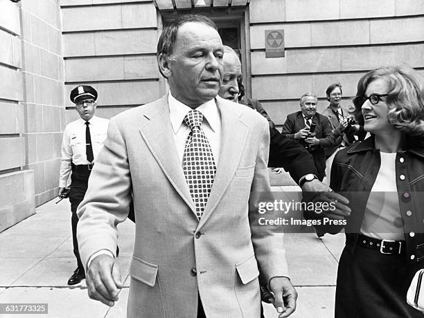Testefying Frank Sinatra leaves the Capitol Building after testifying in front ...