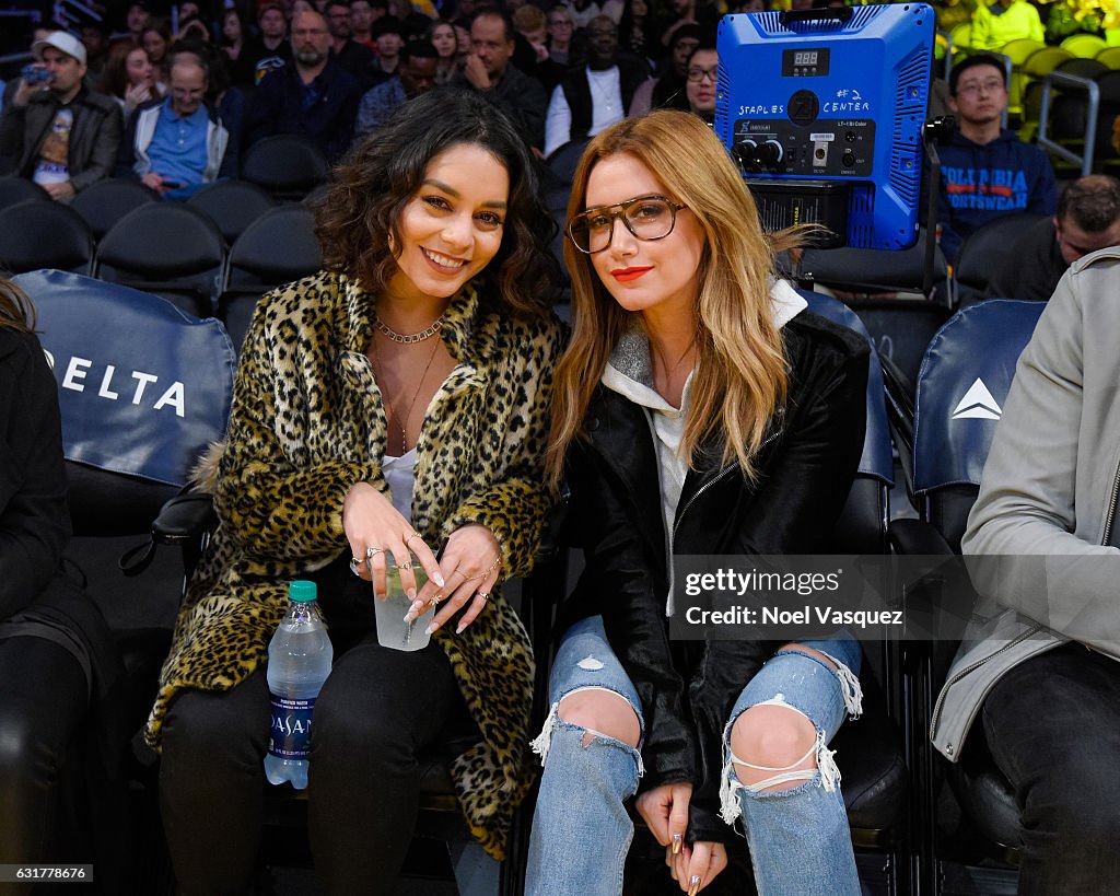 Celebrities At The Los Angeles Lakers Game