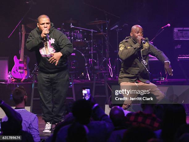 Vin Rock and Treach of Naughty By Nature perform during T-Boz Unplugged - A Benefit Concert Sickle Cell Disease at Avalon on January 15, 2017 in...