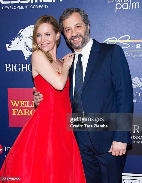 Actress Leslie Mann and director Judd Apatow attend the closing night screening of 'The Comedian' at the 28th Annual Palm Springs International Film...