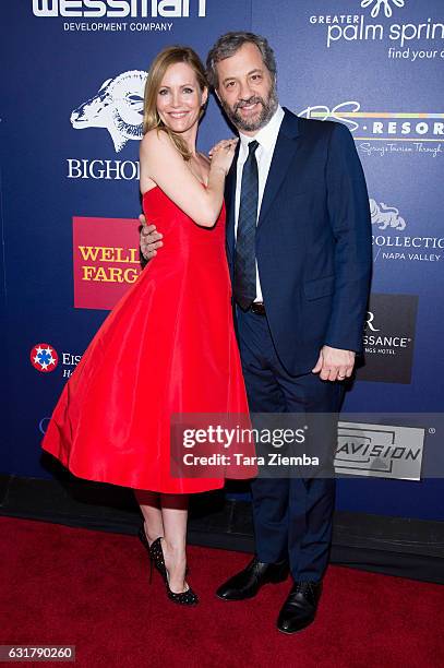 Actress Leslie Mann and director Judd Apatow attend the closing night screening of 'The Comedian' at the 28th Annual Palm Springs International Film...