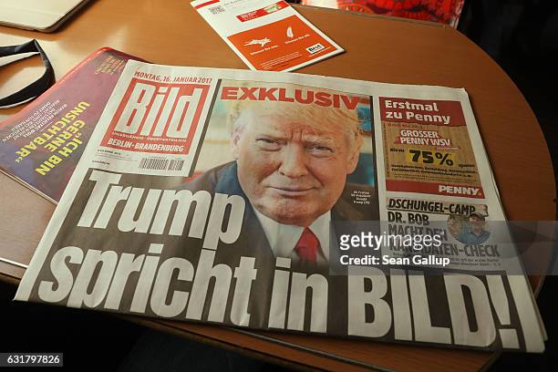 In this photo illustration a copy of the January 16 issue of German tabloid Bild Zeitung that features an exclusive interview with U.S....