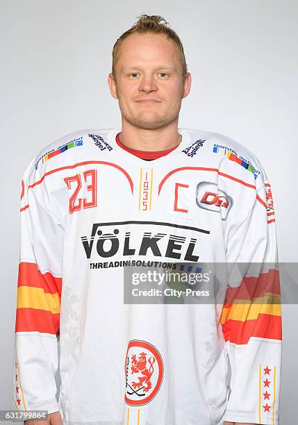 Daniel Kreutzer of the Duesseldorfer EG during the portrait shot on August 14, 2016 in Duesseldorf, Germany.