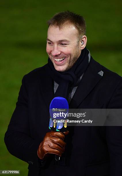 Exeter , United Kingdom - 15 January 2017; BT Sport pundit Stephen Ferris ahead of the European Rugby Champions Cup Pool 5 Round 5 match between...